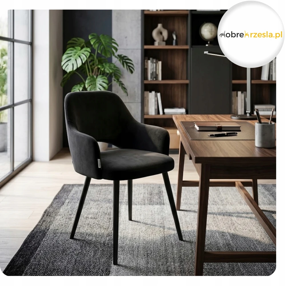 Atos Minkšta kėdė svetainei Milano Juodas Leg MG19 Modern Velvet