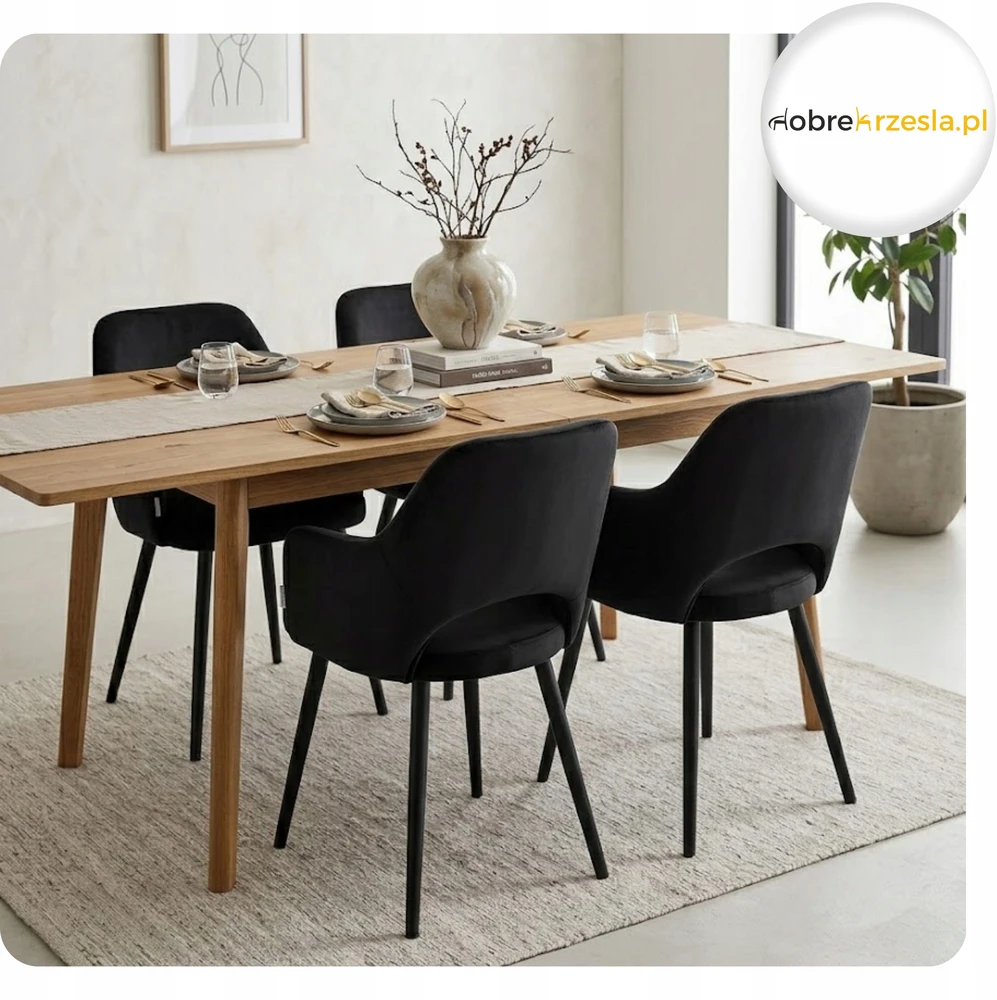 Atos Minkšta kėdė svetainei Milano Juodas Leg MG19 Modern Velvet