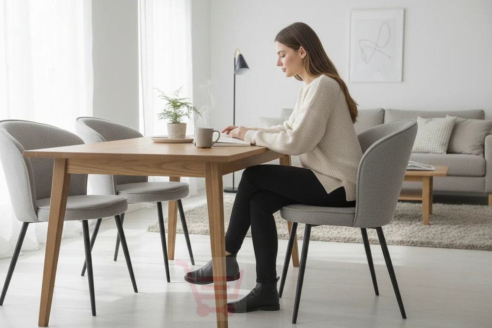 Minkšta kėdė virtuvės svetainei Jysk Risskov Gray