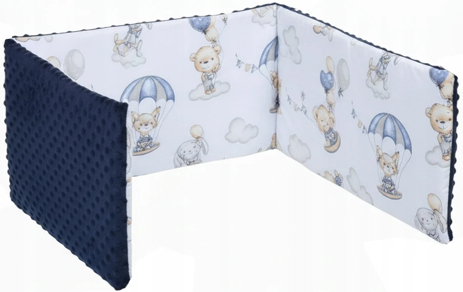 Minkšta kūdikio lovytės apsauga Babymam 180x30, mėlyna