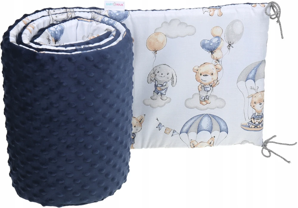 Minkšta kūdikio lovytės apsauga Babymam 180x30, mėlyna