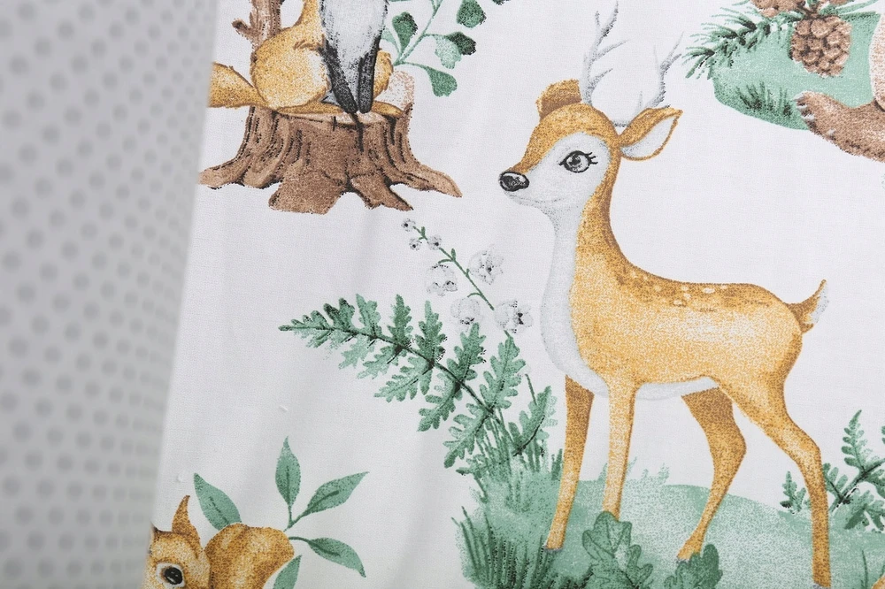 Minkšta kūdikio lovytės apsauga Babymam Miškas, 180x30 cm, pilka