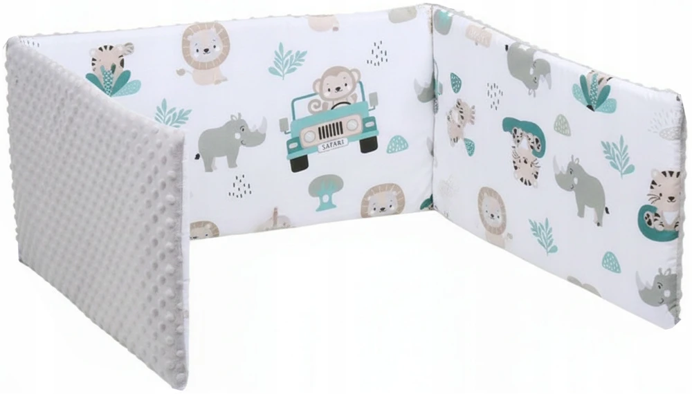 Minkšta kūdikio lovytės apsauga Babymam 180x30, pilka/balta