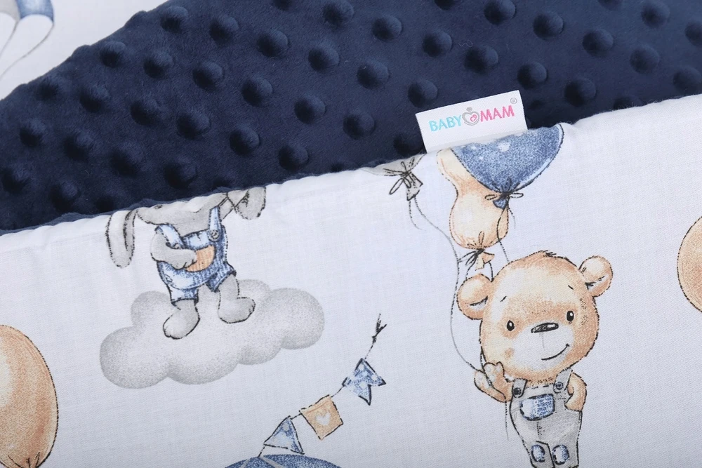 Minkšta kūdikio lovytės apsauga Babymam 180x30, mėlyna