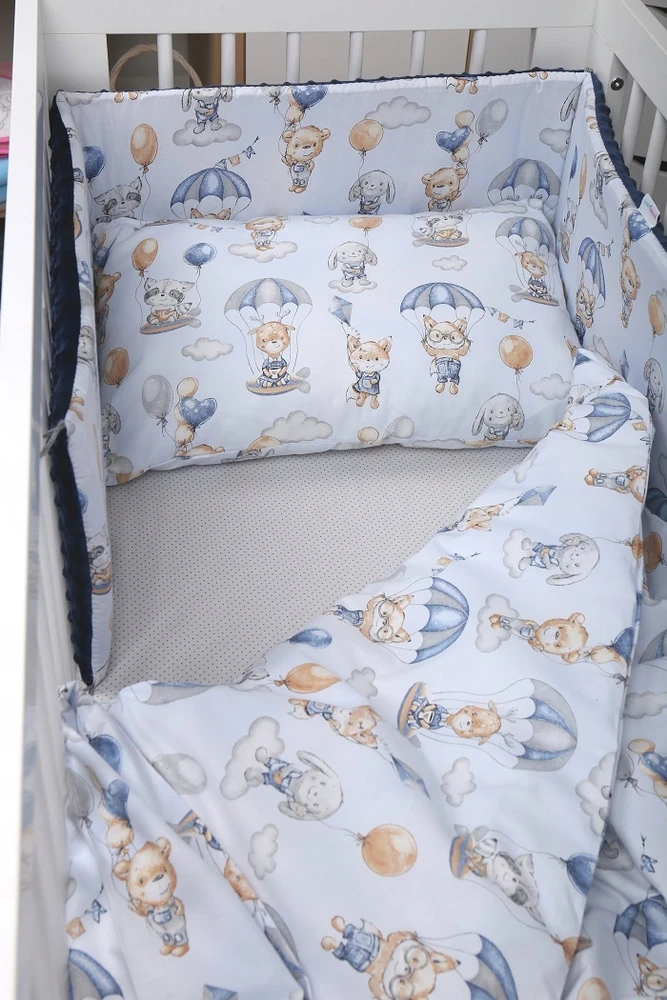 Minkšta kūdikio lovytės apsauga Babymam 180x30, mėlyna