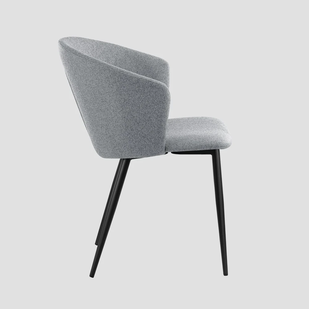 Minkšta silkės rašto kėdė, lofto stiliaus LUJO, tamsiai pilka 56,5x59x81 HOMLA