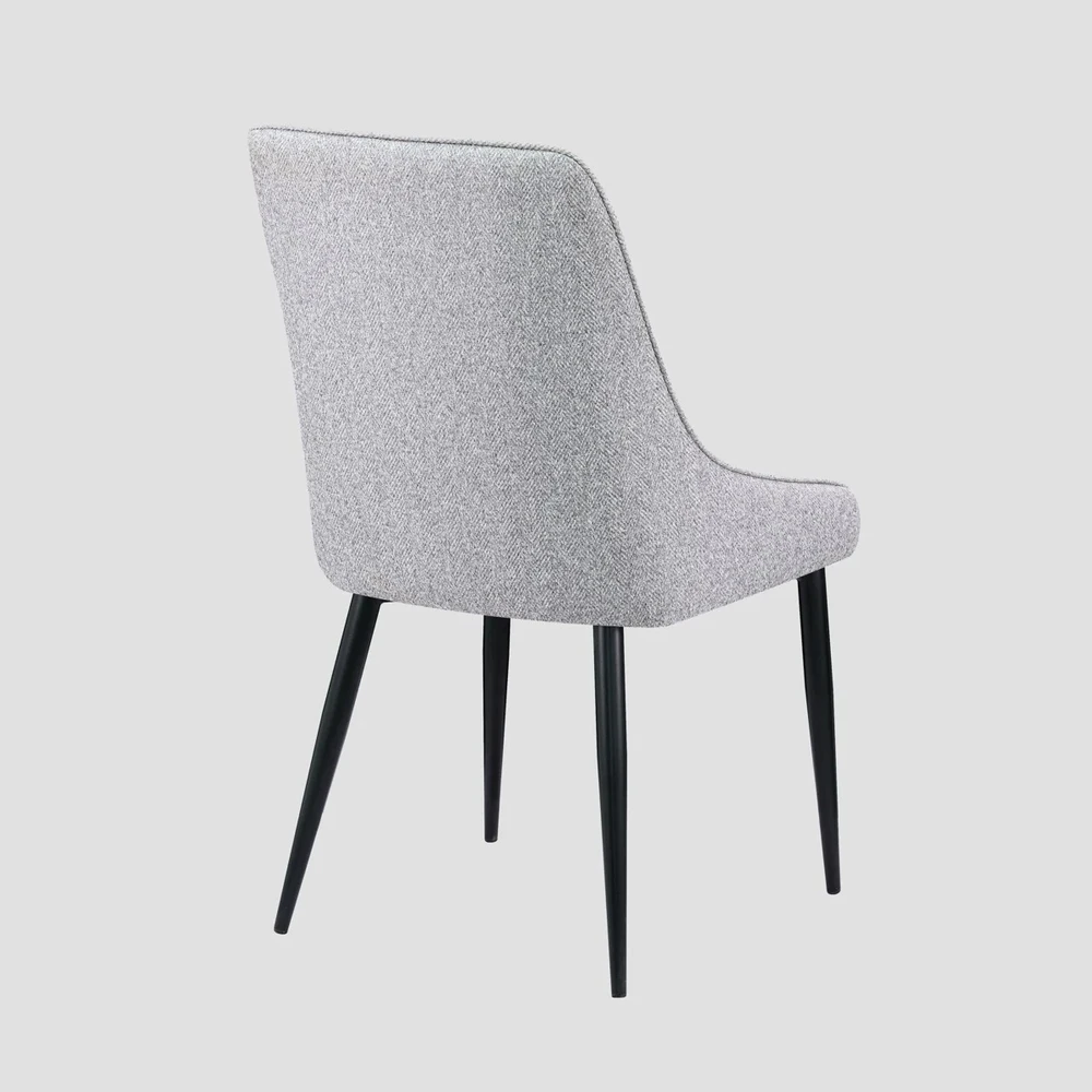 Minkšta svetainės kėdė SABOR pilka silkės raštas 52x52x93.5 HOMLA