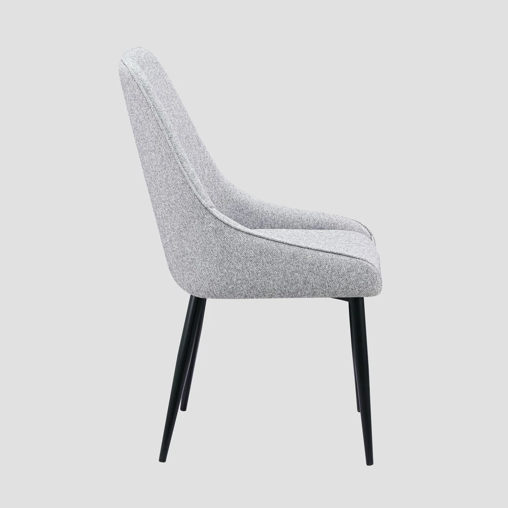Minkšta svetainės kėdė SABOR pilka silkės raštas 52x52x93.5 HOMLA