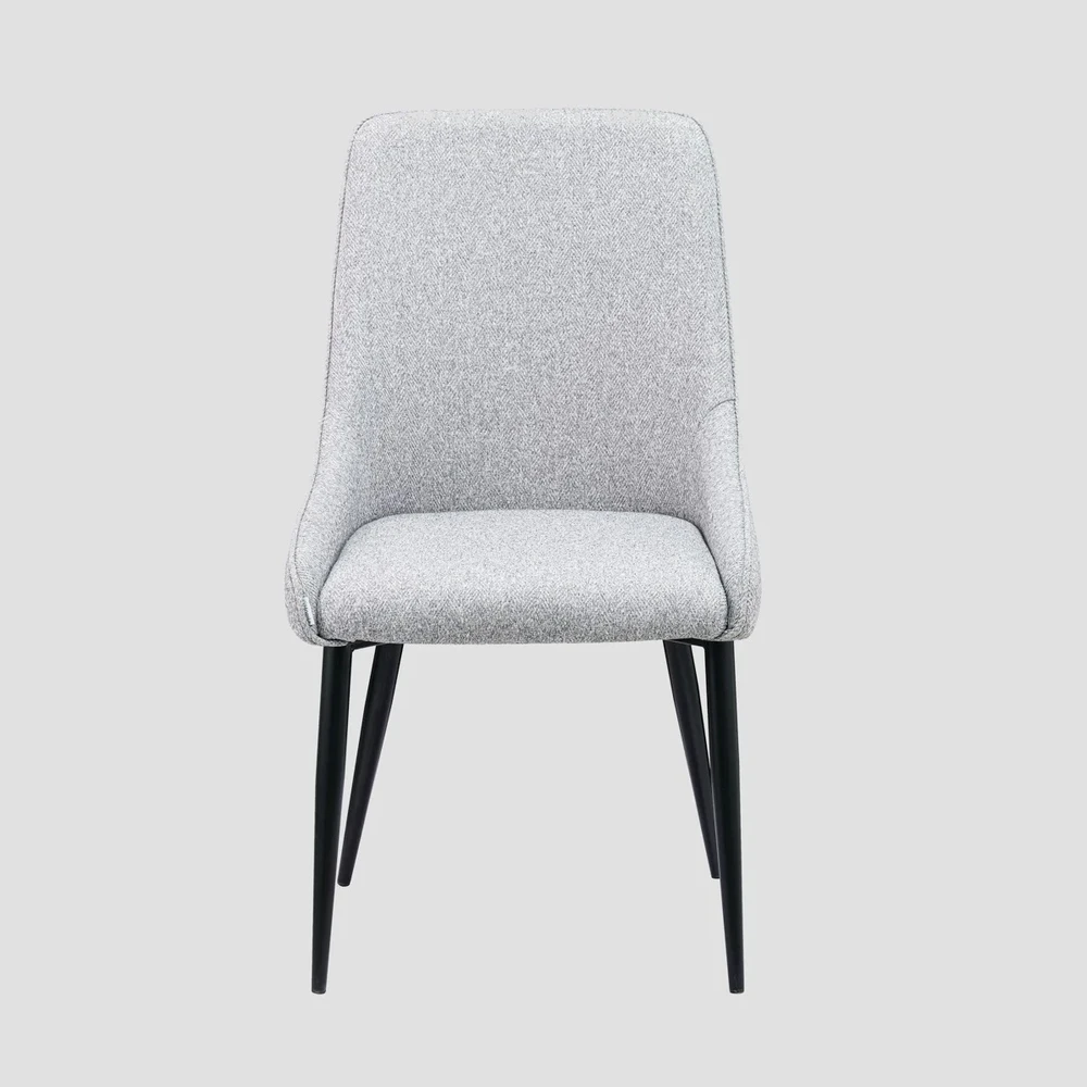 Minkšta svetainės kėdė SABOR pilka silkės raštas 52x52x93.5 HOMLA