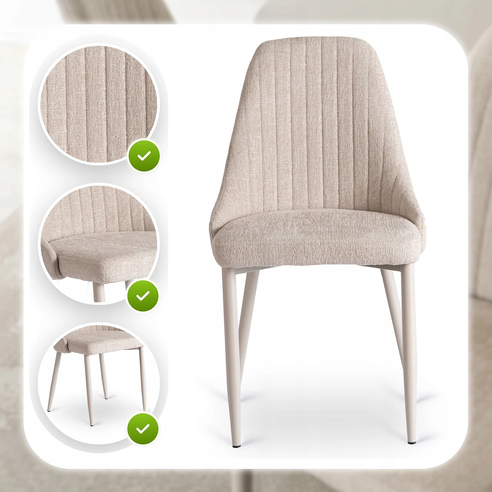 Mebel Elite Minkšta virtuvės audinio kėdė, skirta svetainei valgomajam Cashmere TORINO