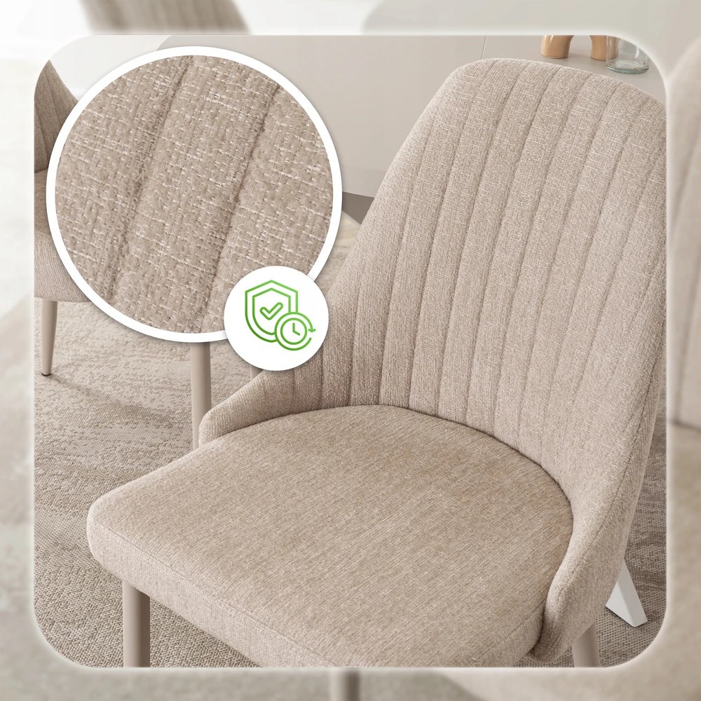 Mebel Elite Minkšta virtuvės audinio kėdė, skirta svetainei valgomajam Cashmere TORINO