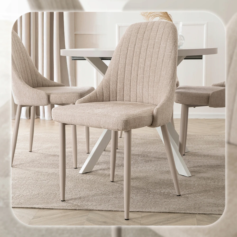Mebel Elite Minkšta virtuvės audinio kėdė, skirta svetainei valgomajam Cashmere TORINO