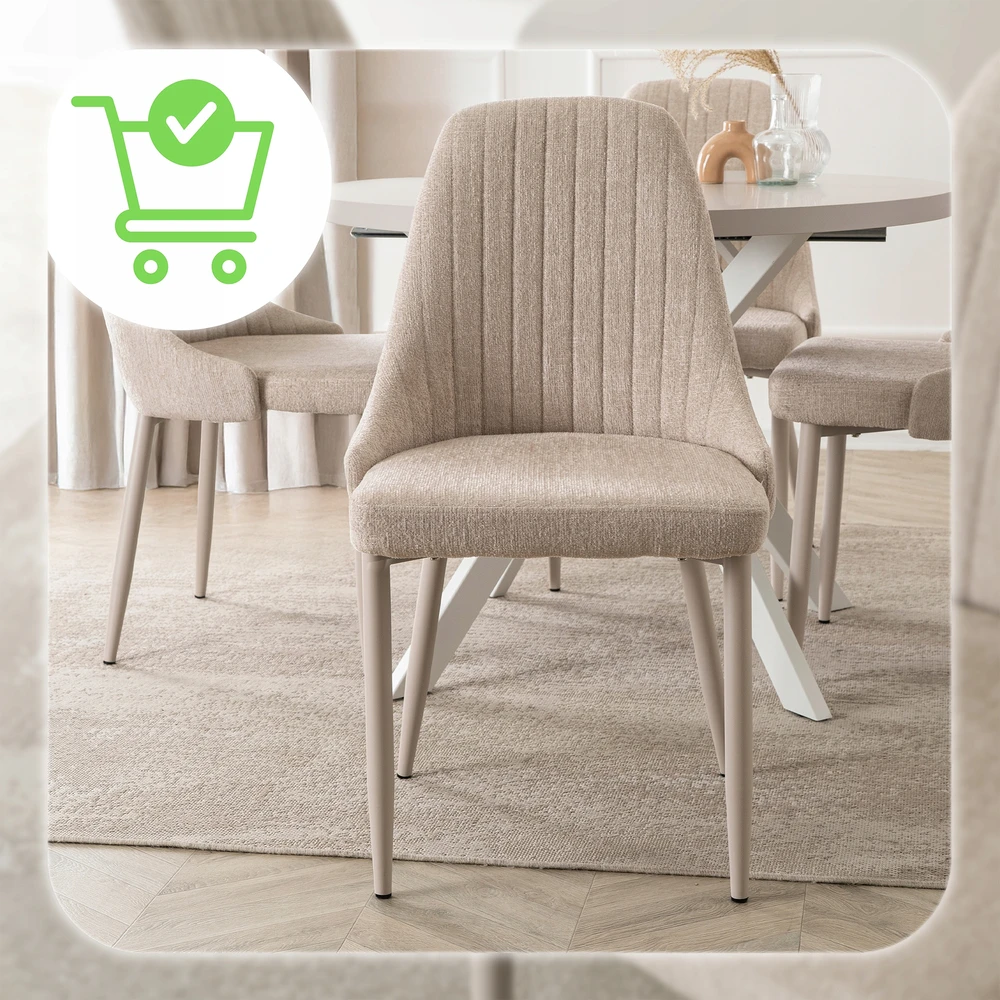 Mebel Elite Minkšta virtuvės audinio kėdė, skirta svetainei valgomajam Cashmere TORINO