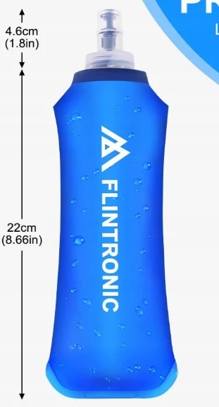 MINKŠTAS GERIMAS BUTELIS 500 ml SU RANKENE, SKIRTAS BĖGTI LENGVAM SPORTUI