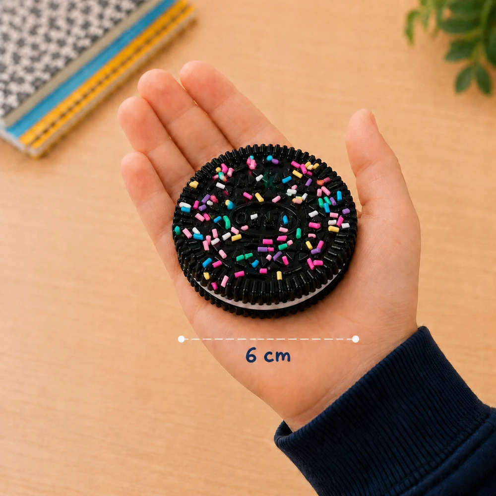 MINKŠTAS MAŽAS OREO SAUSINĖLIS ANTISRESSAS ŽAISLAS VAIKŲ JAUTIKLIUI
