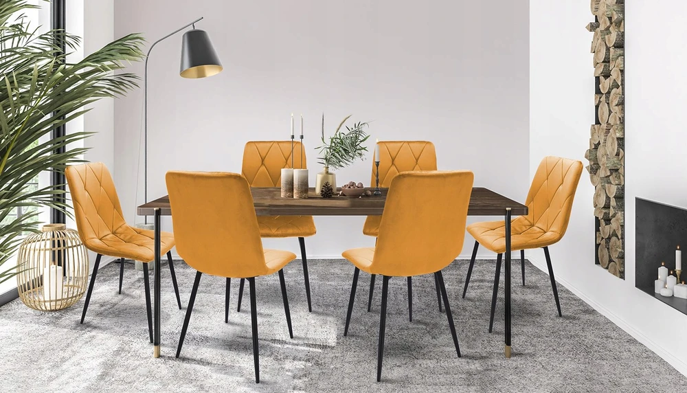 MINŠTA KĖDĖ dygsniuota VELUR modernia PIADO garstyčiomis JUMIhome