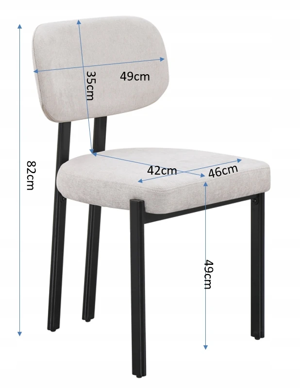 MINŠTA KĖDĖ SVETAINEI VIRTUVEI VALGOMOSIAI MODERNIOS JUODOS KOJOS