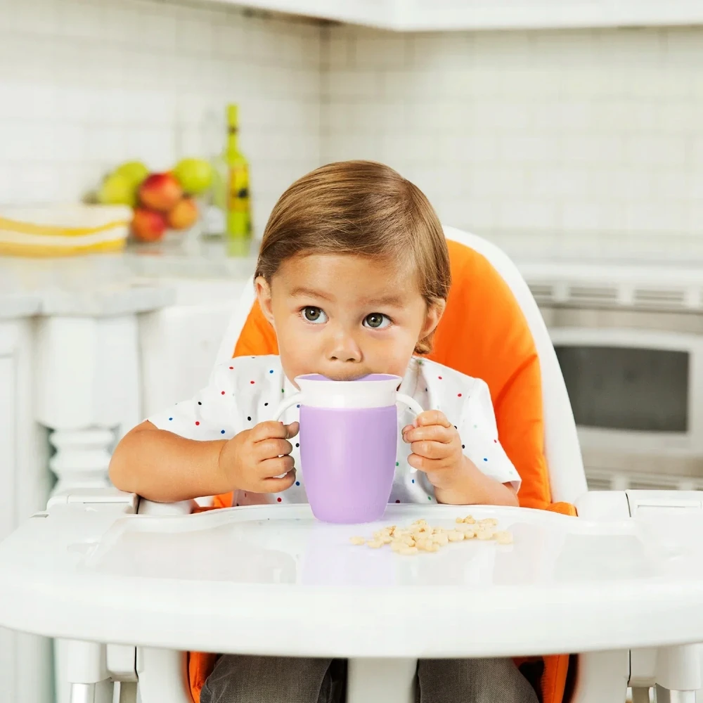 Miracle 360 ​​treniruočių puodelis su rankenėlėmis 207ml munchkin purpurinė/rožinė