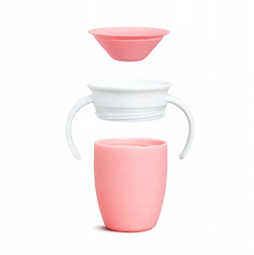 Miracle 360 ​​treniruočių puodelis su rankenėlėmis 207ml munchkin purpurinė/rožinė