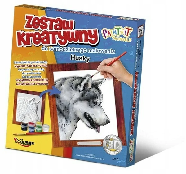 Mirage Hobby 3d reljefinė spalvinimo knygelė šunims - Husky