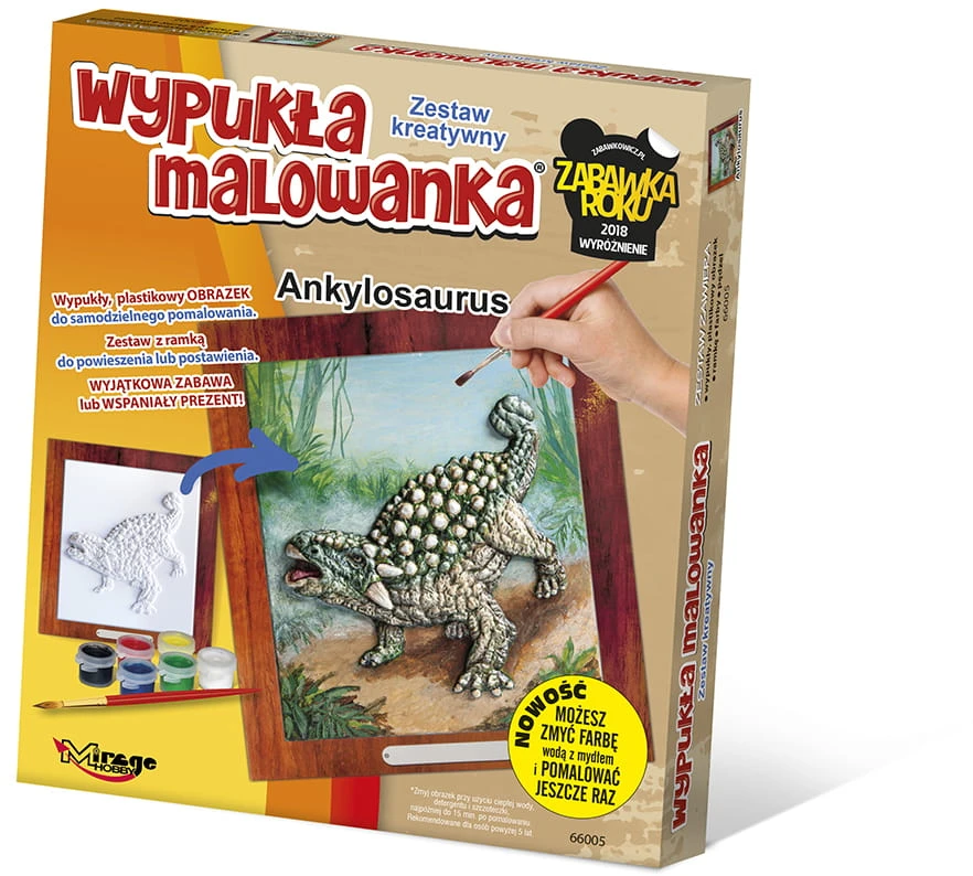 Mirage Išgaubtų dinozaurų tapybos knyga – Ankilosaurus (66005) Kūrybinis rinkinys