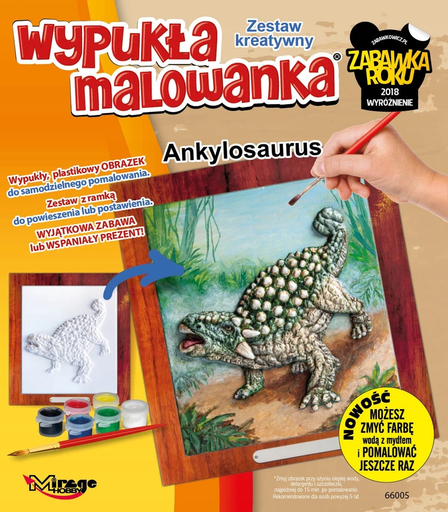 Mirage Išgaubtų dinozaurų tapybos knyga – Ankilosaurus (66005) Kūrybinis rinkinys