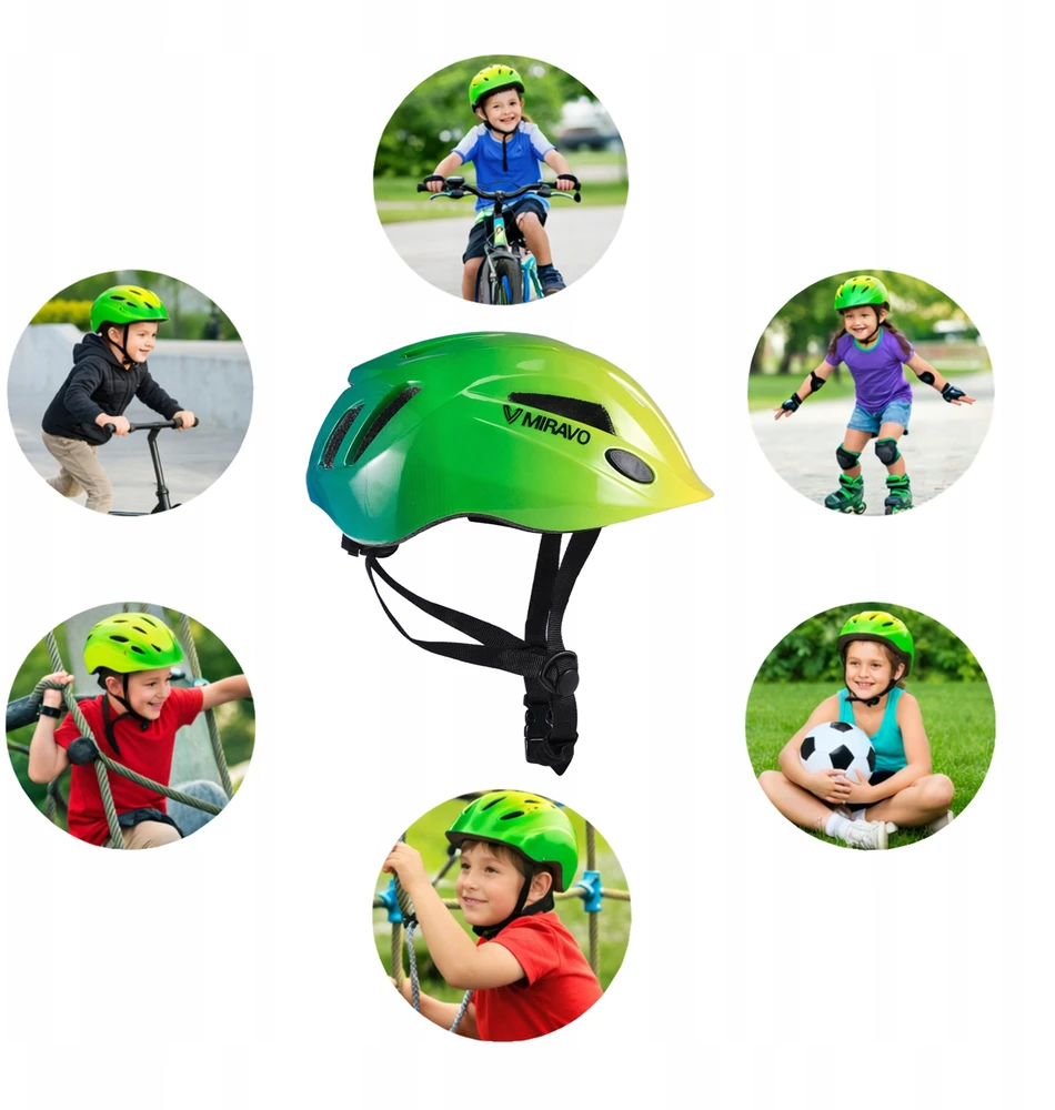 Miravo VAIKŲ DVIRAČIO ŠALMAS MOTOROLERIS REGULIUOJAMO DYDŽIO 52-56 CM S LIGHT