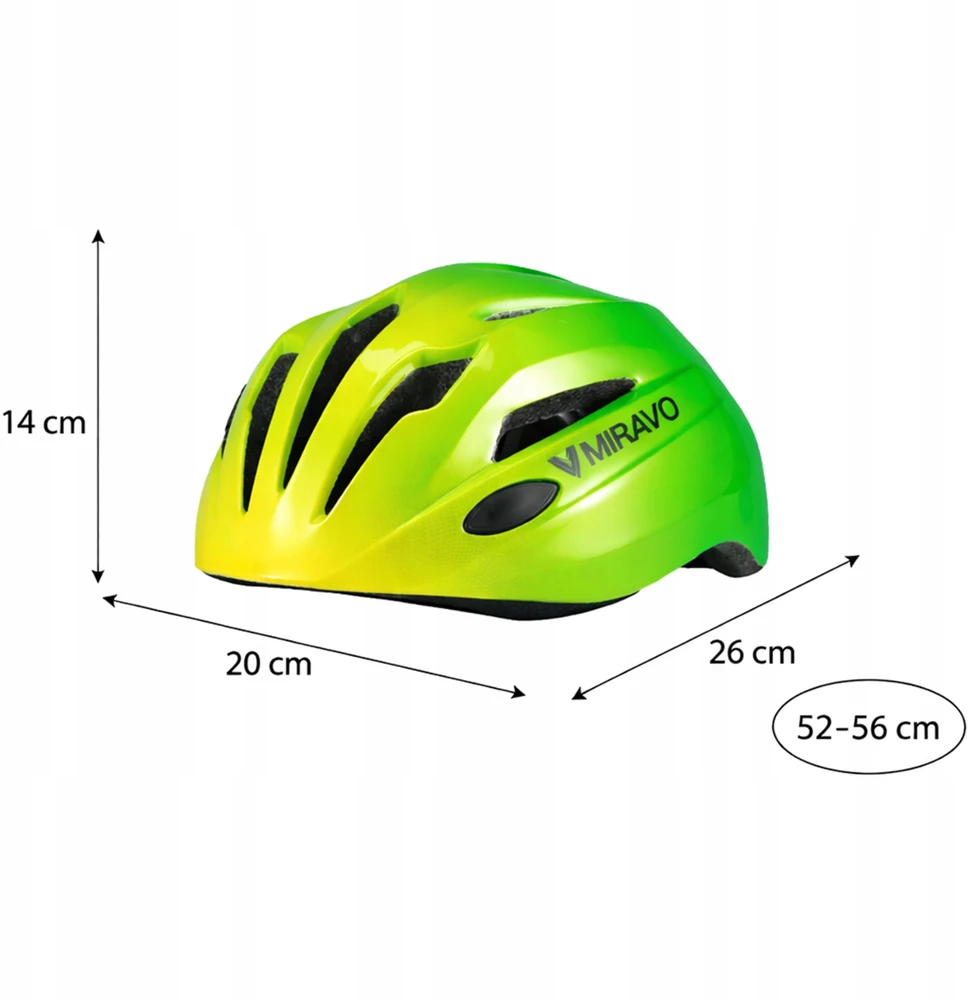 Miravo VAIKŲ DVIRAČIO ŠALMAS MOTOROLERIS REGULIUOJAMO DYDŽIO 52-56 CM S LIGHT