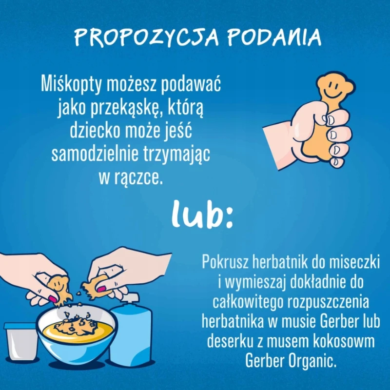 Miśkopty sausainiai vaikams Vitaminai 8 m+ Gerber Nestle 180 g