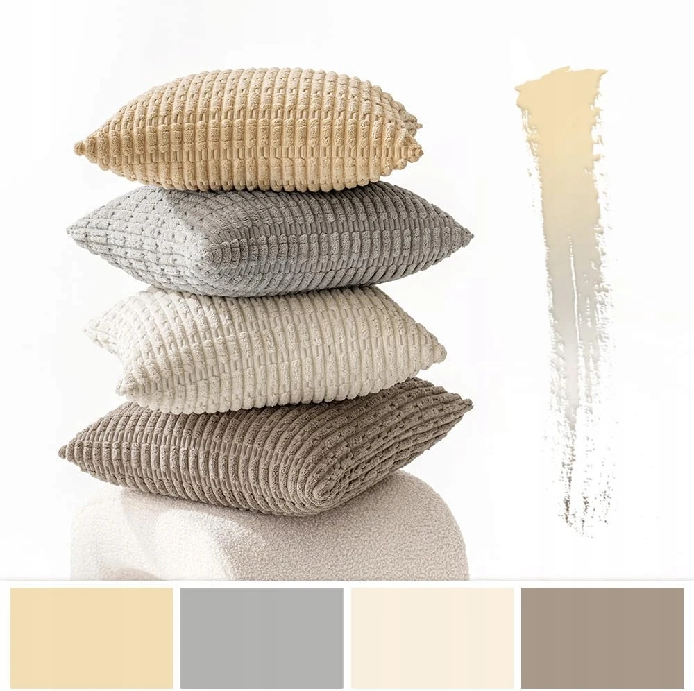 MIULEE 4 x Minkštas pagalvės užvalkalas 40x40 cm užtrauktukas miegamojo svetainei BEIGE QV