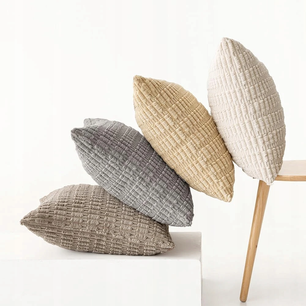 MIULEE 4 x Minkštas pagalvės užvalkalas 40x40 cm užtrauktukas miegamojo svetainei BEIGE QV