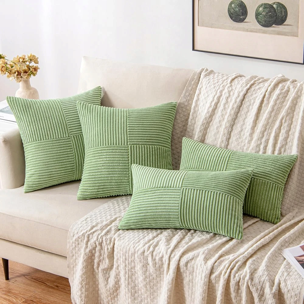 MIULEE Rinkinys 2 Poszewek 50 x 50 m Žalias Boho Na Poduszki Sofa