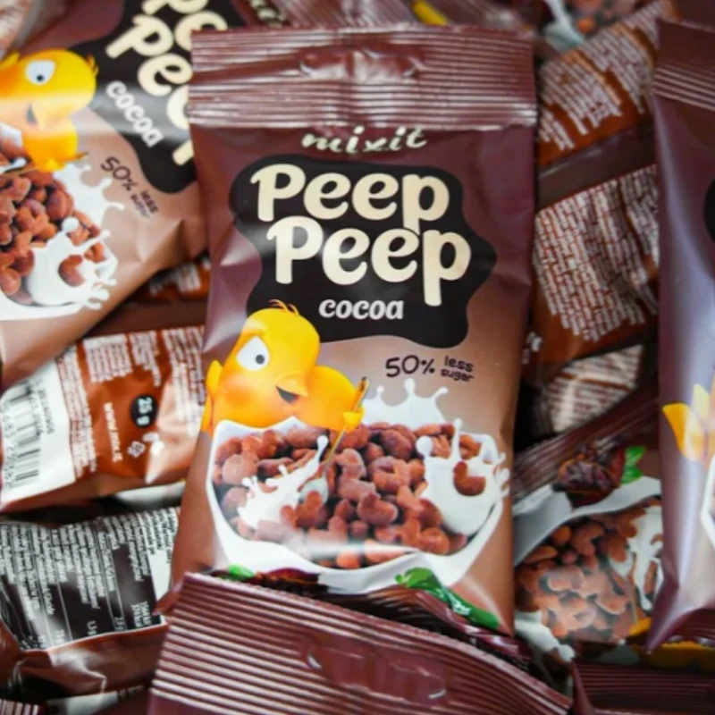 Mixit Peep Peep – kakaviniai pusryčių dribsniai jūsų kišeniniam mišiniui