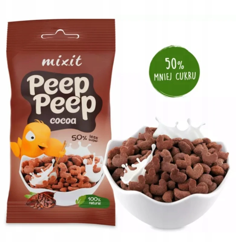 Mixit Peep Peep – kakaviniai pusryčių dribsniai jūsų kišeniniam mišiniui
