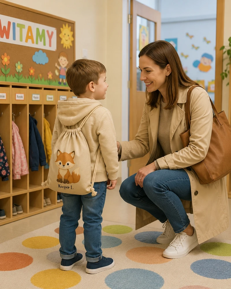 Miym Druczkiem WOREK NA BUTY DLA DZIECI Z IMIENIEM DO ŻŁOBKA PRZEDSZKOLA WORKOPLECAK