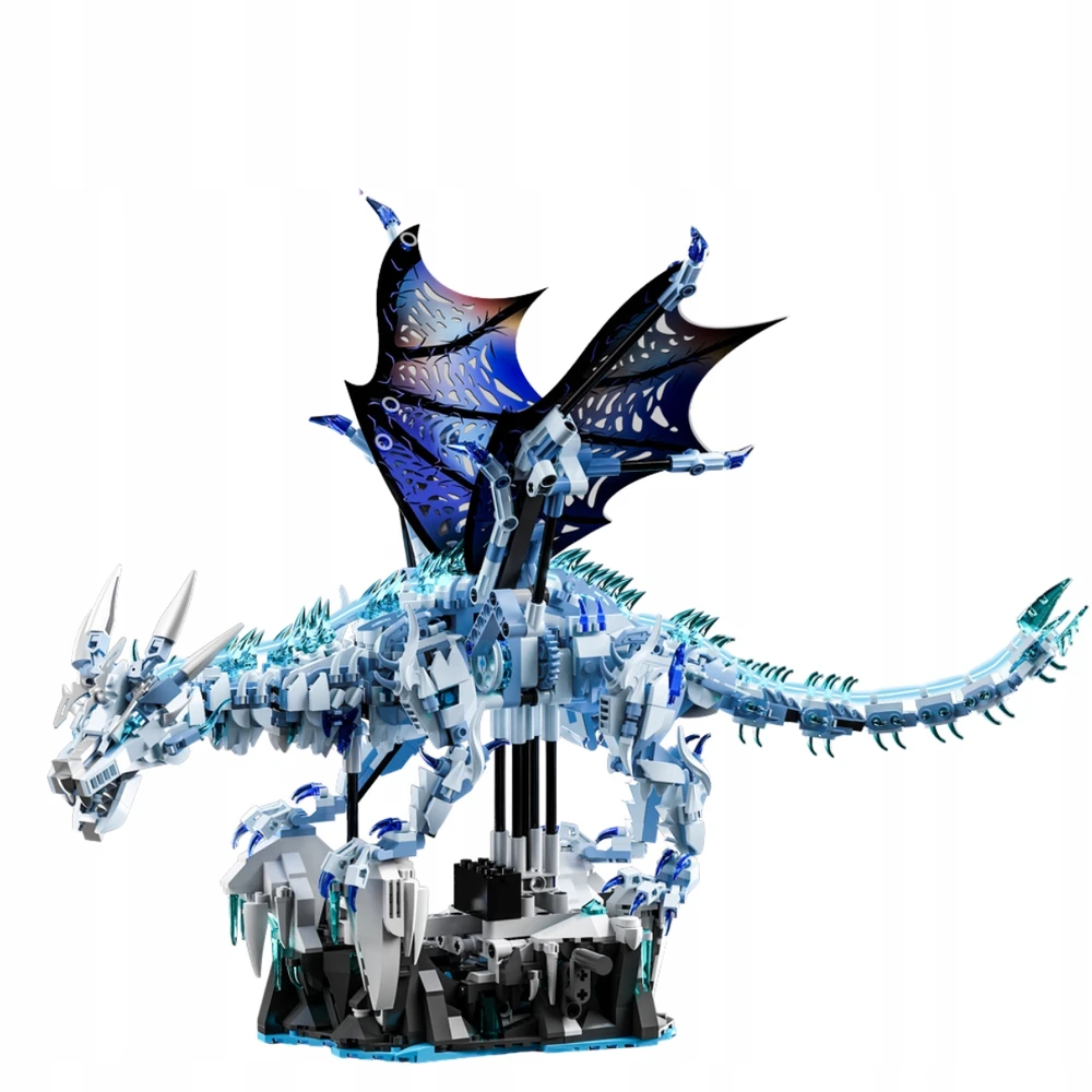 MJI 13093 plytos - kilnojamas mechaninis Viserion Ice Dragon LED, 1646 vnt.
