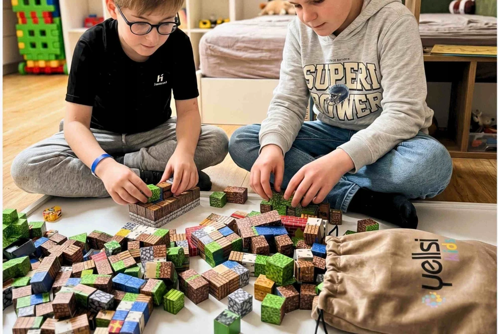 MM Magnetinė konstrukcija blokuoja didelius 216 kubų kubelių pikselių Yellsi