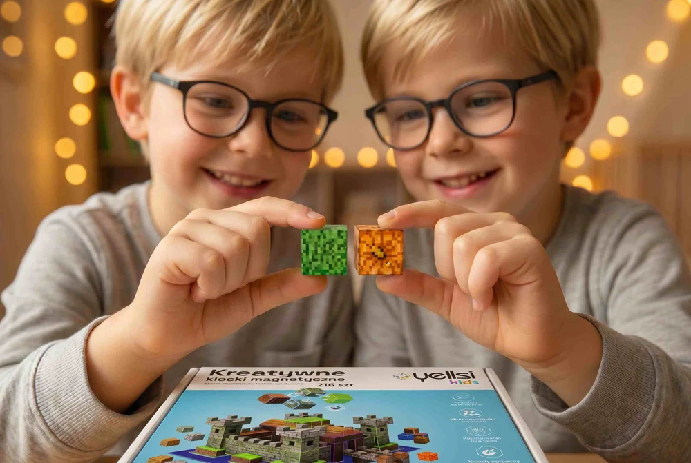 MM Magnetinė konstrukcija blokuoja didelius 216 kubų kubelių pikselių Yellsi
