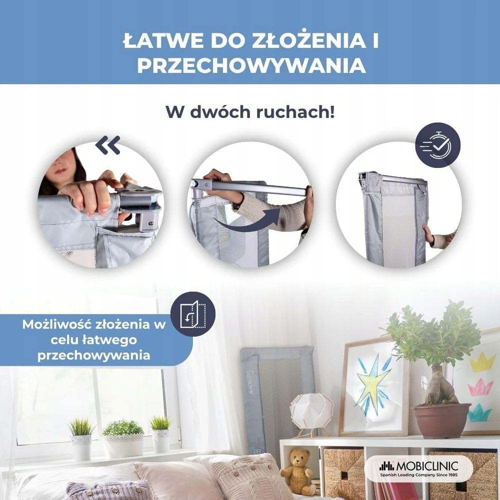 Mobiclinic Składana Barierka ochronna do łóżeczka