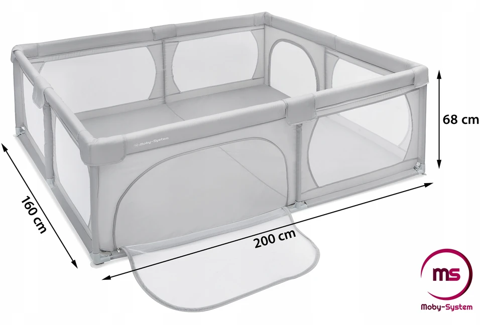 Moby System Maniežas 200x160cm SAUSAS BASEINAS VAIKAMS ŽAIDIMŲ AIKŠTELĖS