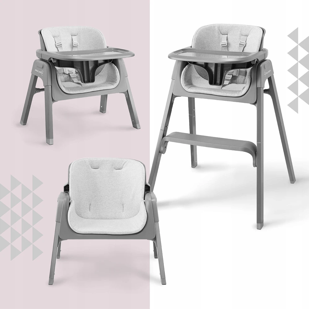 Moby System Noxi 3-in-1 sulankstoma maitinimo kėdutė, pilka