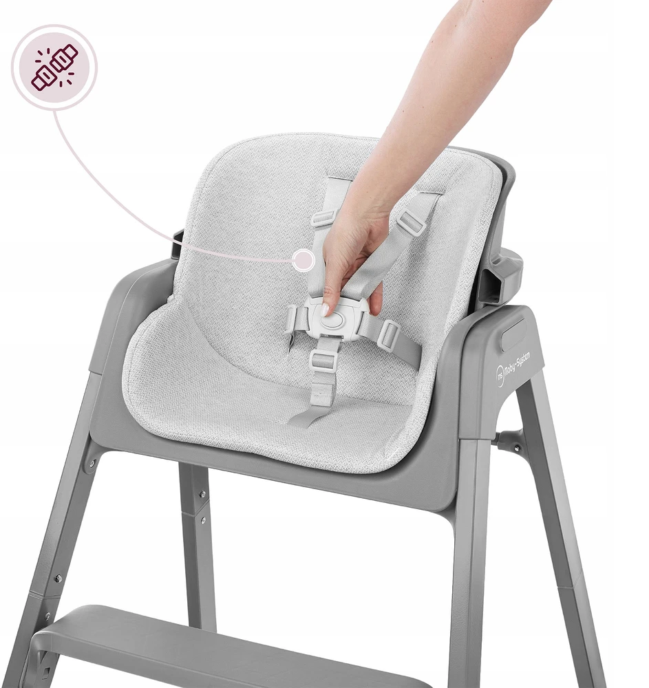 Moby System Noxi 3-in-1 sulankstoma maitinimo kėdutė, pilka