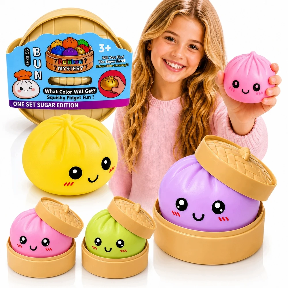Modebelle 3x Squishy squishy koldūnų rinkinys Koldūnas 10 cm DIDELIS koldūnas