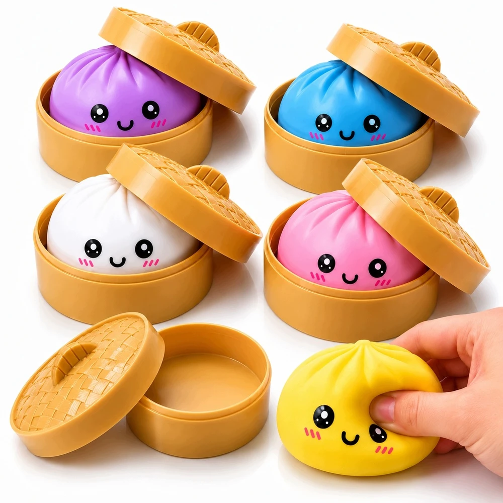 Modebelle 3x Squishy squishy koldūnų rinkinys Koldūnas 10 cm DIDELIS koldūnas