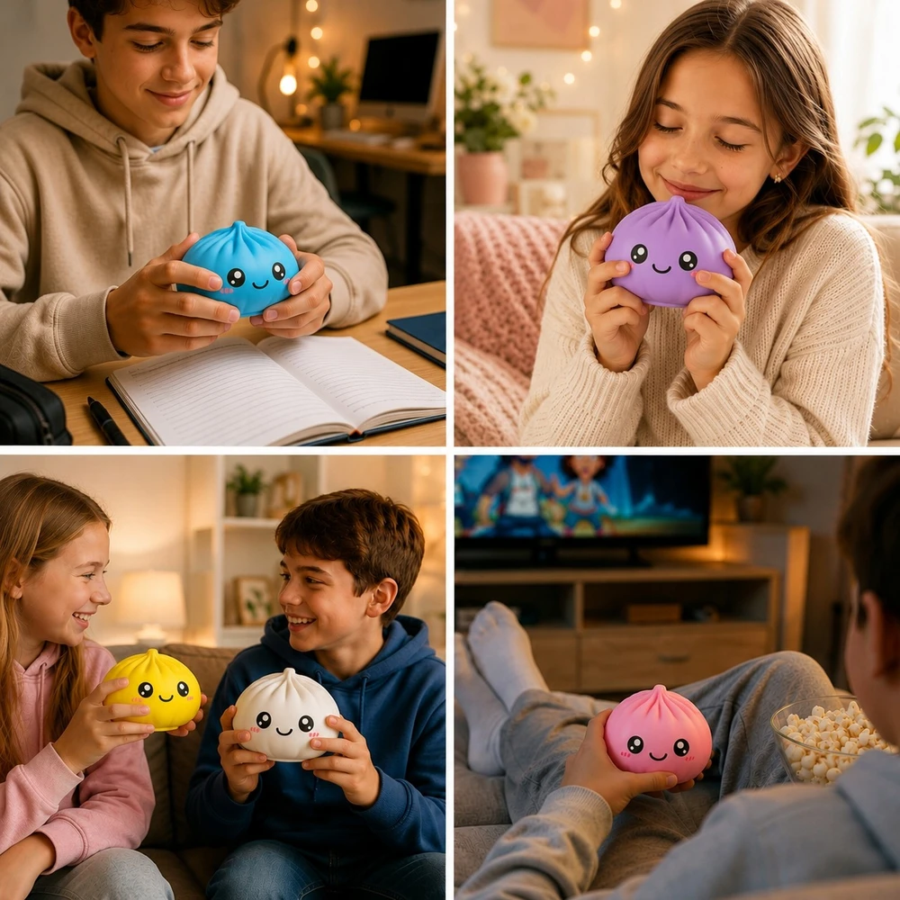 Modebelle 3x Squishy squishy koldūnų rinkinys Koldūnas 10 cm DIDELIS koldūnas