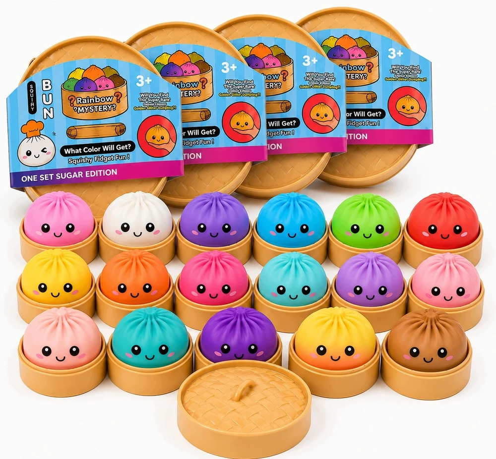 Modebelle 3x Squishy squishy koldūnų rinkinys Koldūnas 10 cm DIDELIS koldūnas