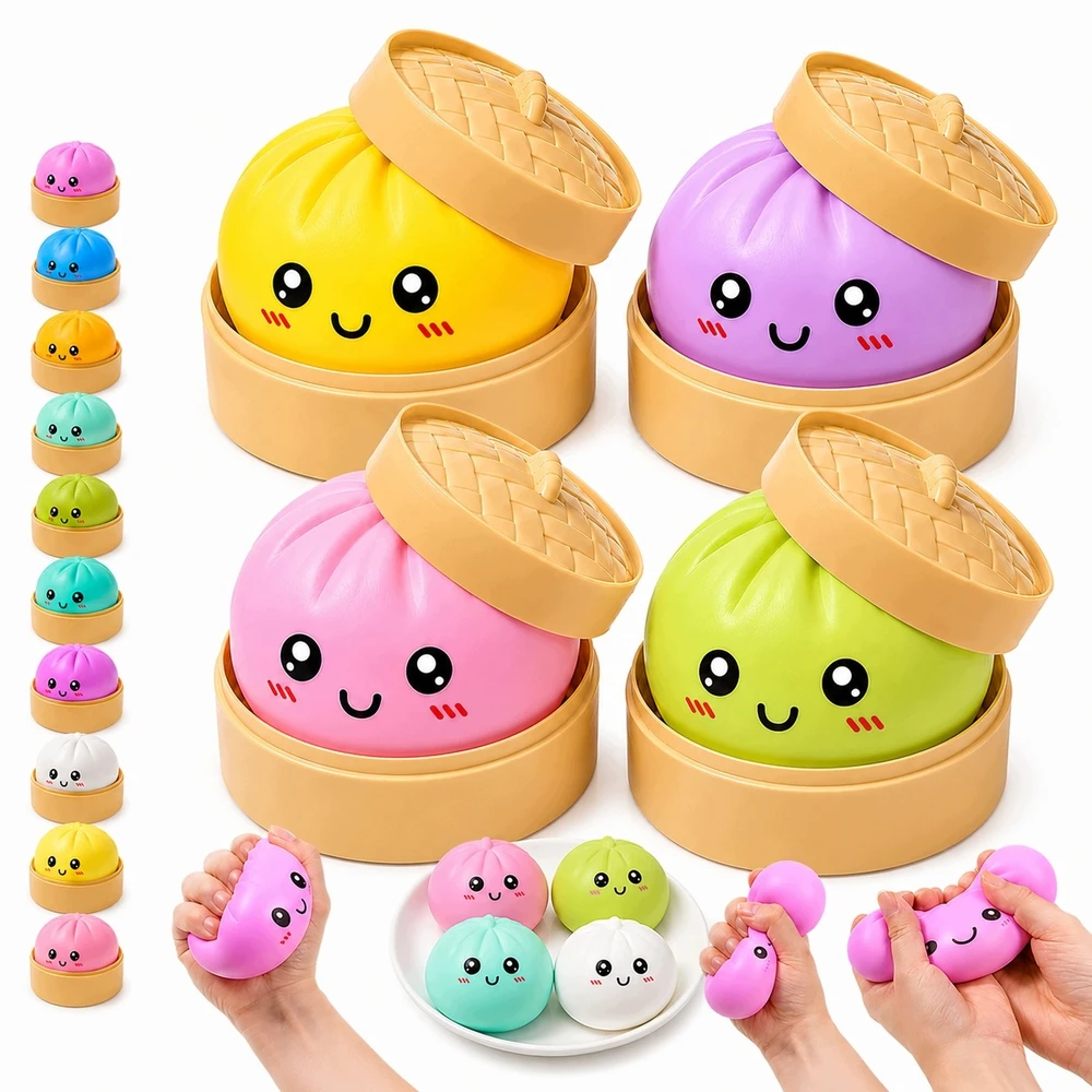 Modebelle 3x Squishy squishy koldūnų rinkinys Koldūnas 10 cm DIDELIS koldūnas