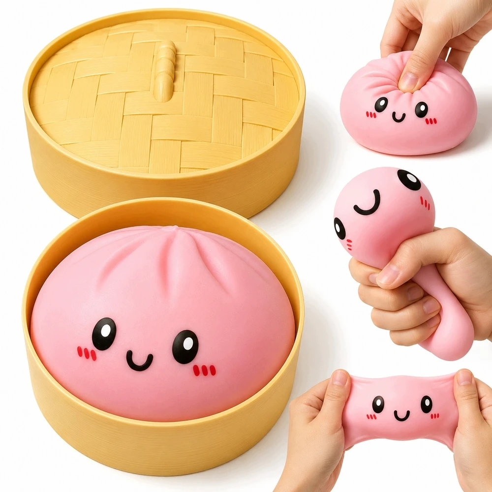 Modebelle 3x Squishy squishy koldūnų rinkinys Koldūnas 10 cm DIDELIS koldūnas