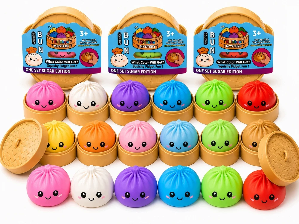 Modebelle 3x Squishy squishy koldūnų rinkinys Koldūnas 10 cm DIDELIS koldūnas