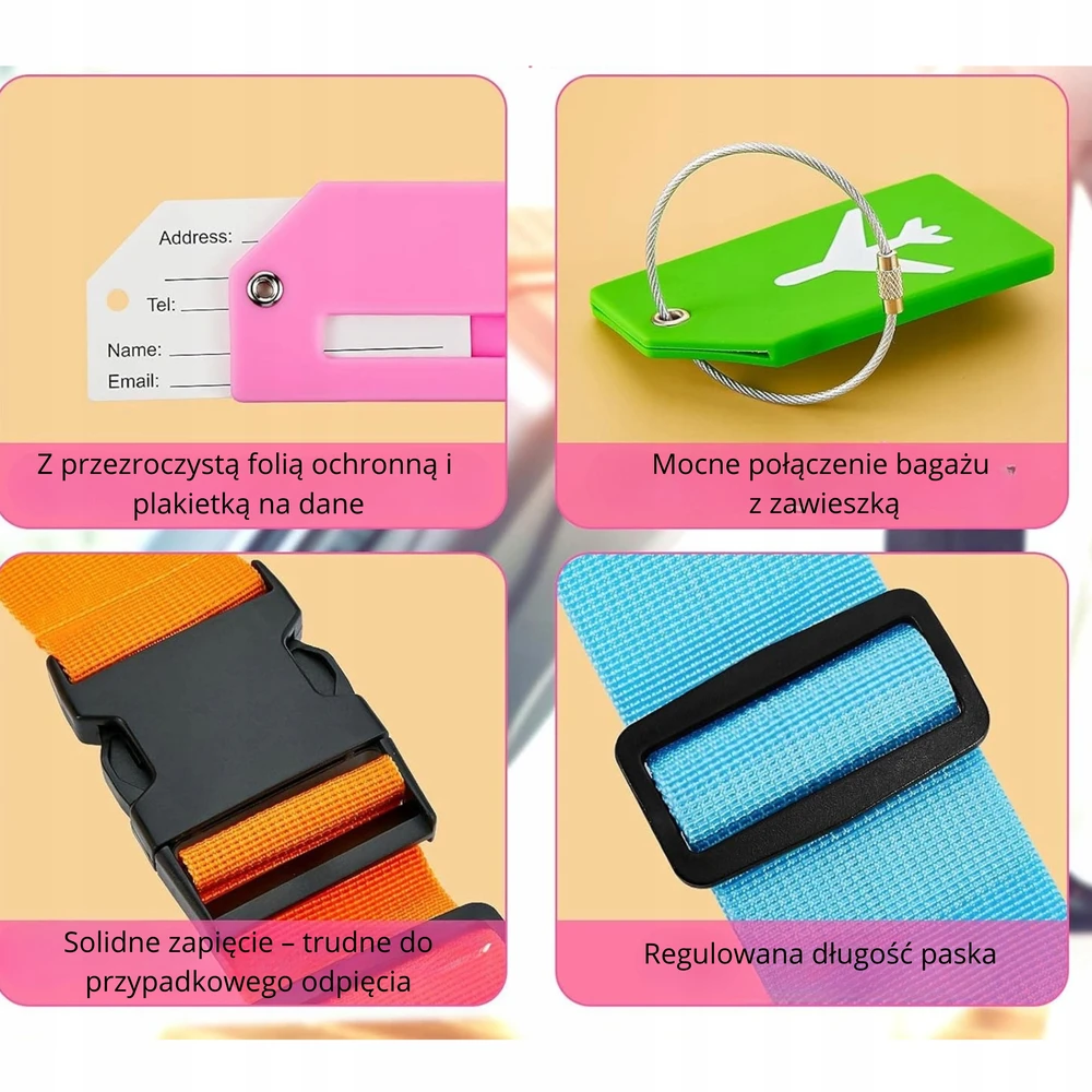 Modebelle BAGAŽO LAGAMINUI BAGAŽO DIRBAS 4x + ETIKETĖS 4x